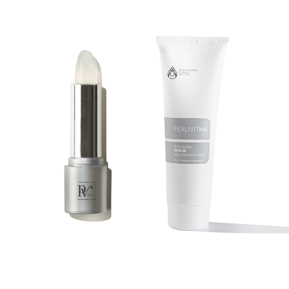 Combo Lip Cristal + Protector solar sin color FPS 55